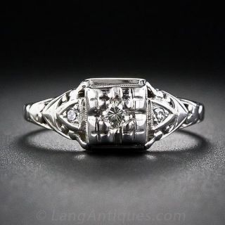 Vintage Illusion Diamond Engagement Ring - 2