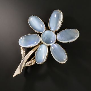 Vintage Moonstone Flower Brooch