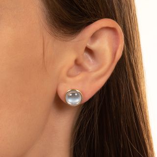 Vintage Moonstone Stud Earrings 