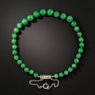 Vintage Natural Jade Bead Bracelet - 3