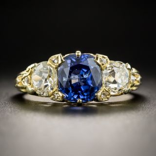 Vintage Natural No-Heat 2.41 Ct. Burma Sapphire Diamond Ring - 1