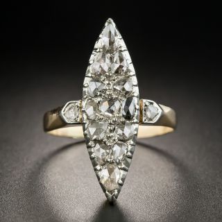 Vintage Navette Rose-Cut Diamond Dinner Ring - 1