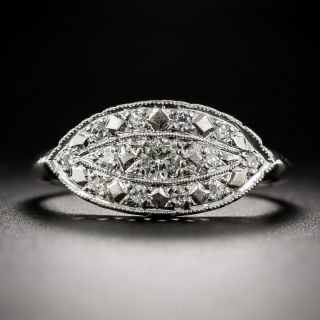 Vintage Navette-Shaped Diamond Ring