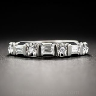 Vintage Platinum Diamond Wedding Band - 2