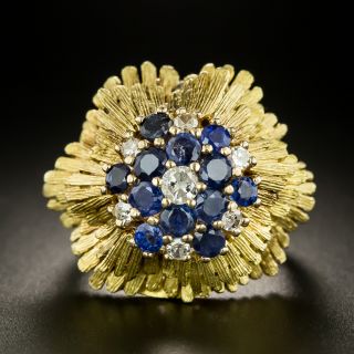 Vintage Sapphire and Diamond Cocktail Ring - 2