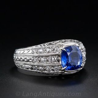 Art Deco Sapphire and Diamond Ring 