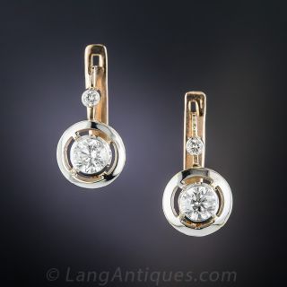 Vintage Style 1.00 Carat Diamond Earrings - 1
