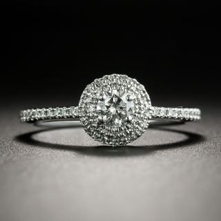 Vintage Style .20 Carat Diamond Double Halo Engagement Ring - 2