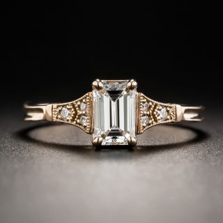 Vintage Style .56 Carat Emerald-Cut Diamond Engagement Ring by Lang - GIA D VS2 - 1