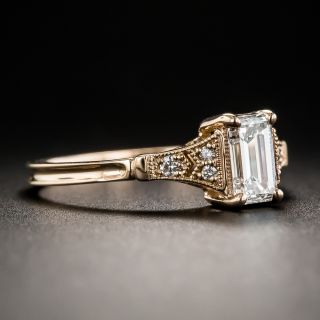 Vintage Style .56 Carat Emerald-Cut Diamond Engagement Ring by Lang - GIA D VS2