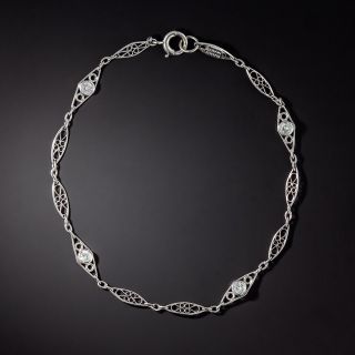 Vintage Style Diamond Chain Bracelet - 1