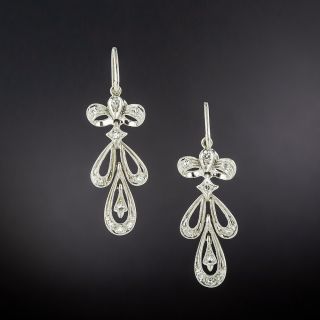 Vintage Style Diamond Dangle Earrings - 2