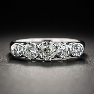 Vintage Style Five-Stone Diamond Platinum Ring - 2