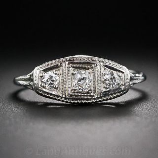 Vintage Three-Stone Diamond Ring