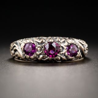 Vintage Three-Stone Garnet Ring