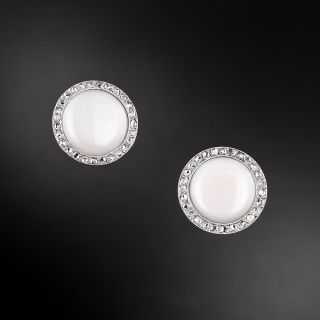 White Enamel and Diamond Earrings, Circa 1900 - 2