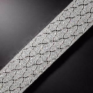 Wide Diamond Tile Link Bracelet - 1