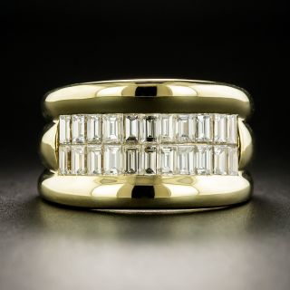 Wide Two-Row Baguette Diamond Band Ring - 3