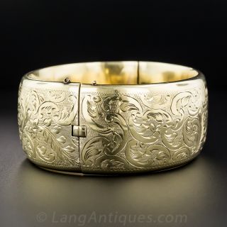 Wide Victorian Bangle Bracelet from Hungary