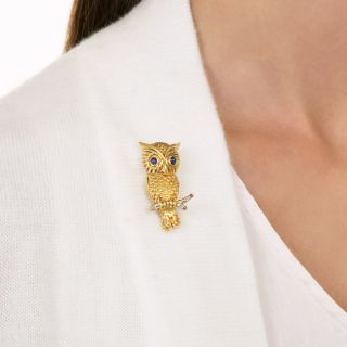 Wise Old Owl Brooch