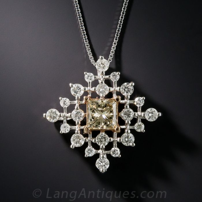 Square Princess Diamond Pendant Necklace - Nathan Alan Jewelers