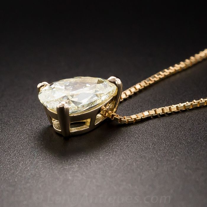 0.24 Carat Pear Diamond Slider Pendant In Gold – LeGassick Jewellery