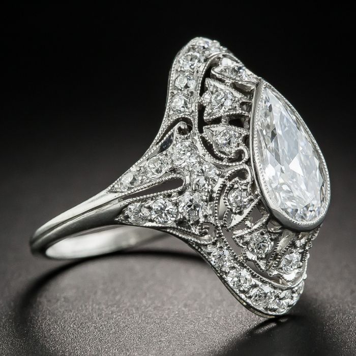 14K Engagement Ring, Vintage Art Deco Ring, Rose Gold Promise Ring, Mo