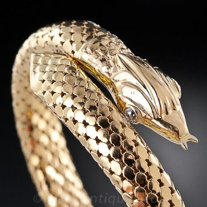 Italian Gold 14K Snake Bypass Bangle  ShopStyle Bracelets