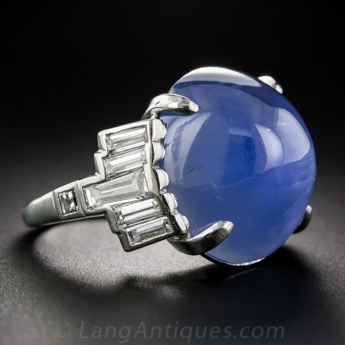 #101 7 Ct LAB SAPPHIRE ANTIQUE DECO DESIGN .925 STERLING SILVER RING SIZE 8.75 
