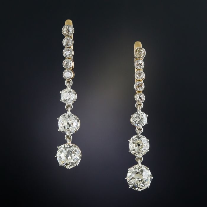 Drop Emerald & Diamond Earrings-sgquangbinhtourist.com.vn