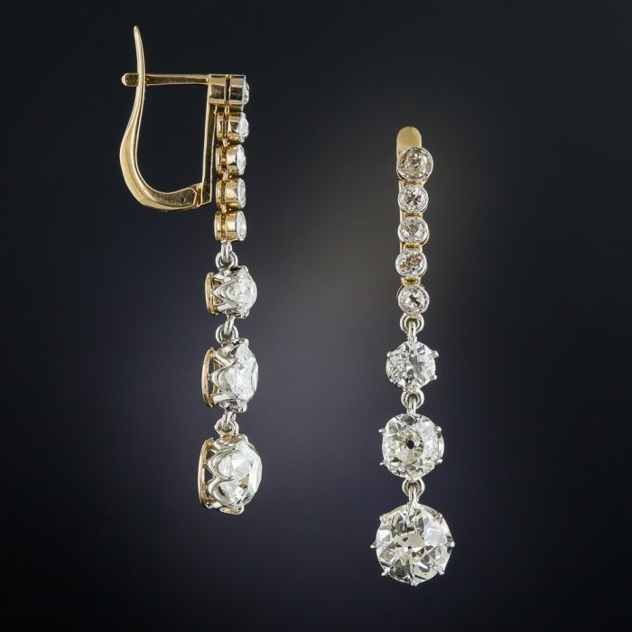 long drop diamond earrings