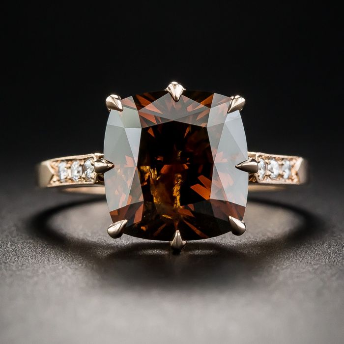 1.17 Carat Natural Orangy-Brown Diamond Ring - GIA