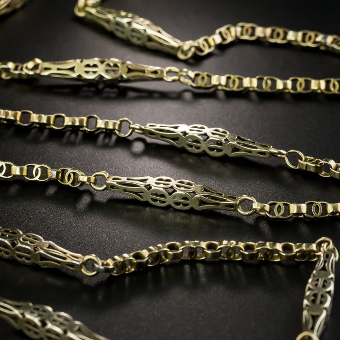 54 Inch Long Victorian Chain Necklace