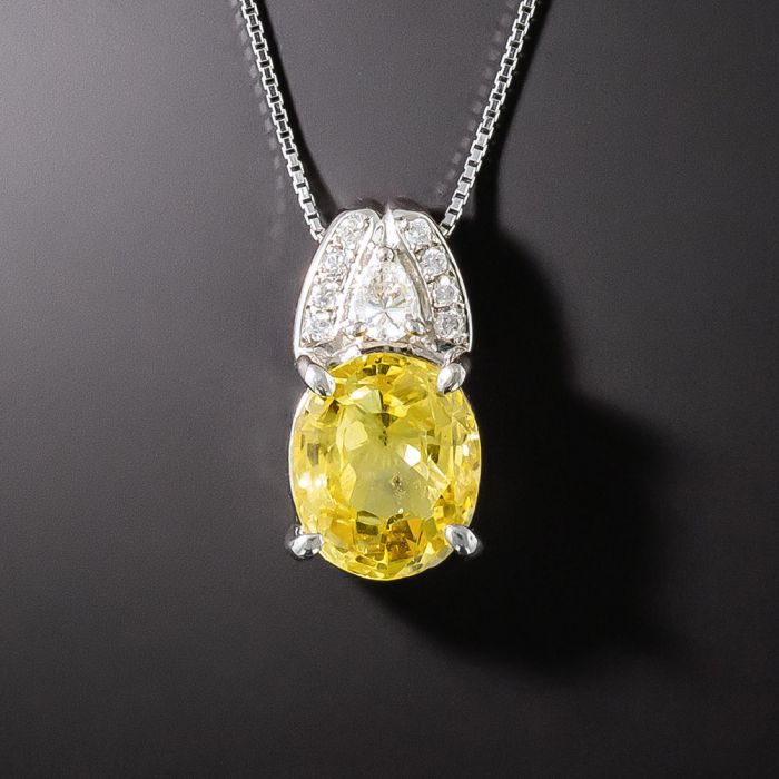 Natural Sapphire Necklace,rare Yellow Sapphire, Luxurious Lady Necklace,  925 Silver, - Pendants - AliExpress