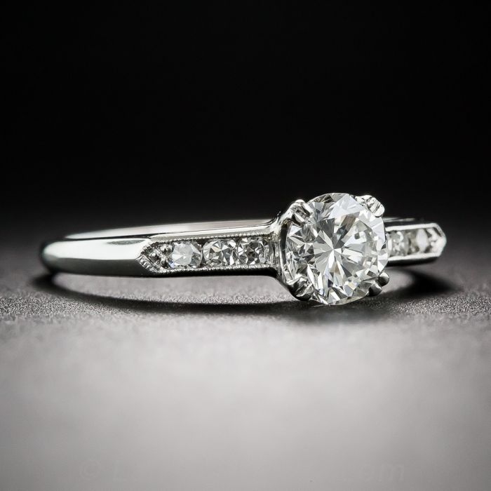 60 Carat Diamond Vintage Platinum Engagement Ring