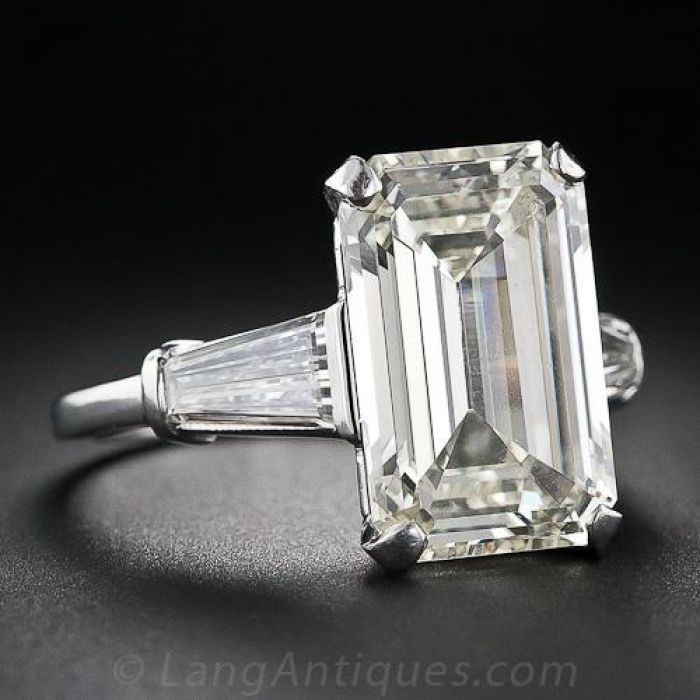 7.48 Carat Emerald-Cut Diamond Ring
