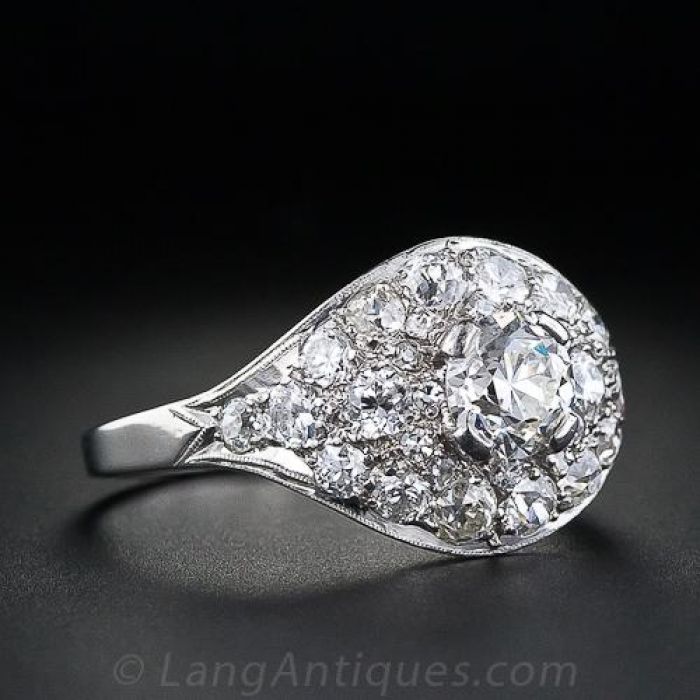 Vintage pave sales diamond ring