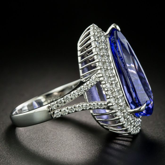 1.47 Ct Unique Tanzanite Diamond Engagement Ring, Diamond Engagement Ring,  Tanzanite And Diamond Cocktail Ring, One Of A Kind Diamond Ring