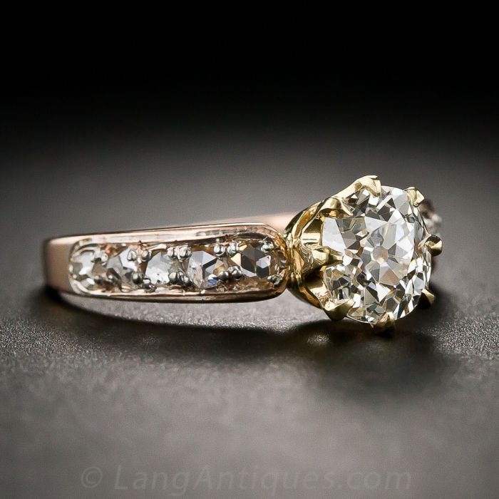 Art Déco Bezel Set .52ct Old European Diamond Engagement Ring 14k c. 1 –  Bavier Brook Antique Jewelry