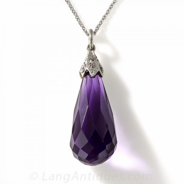 amethyst briolette pendant