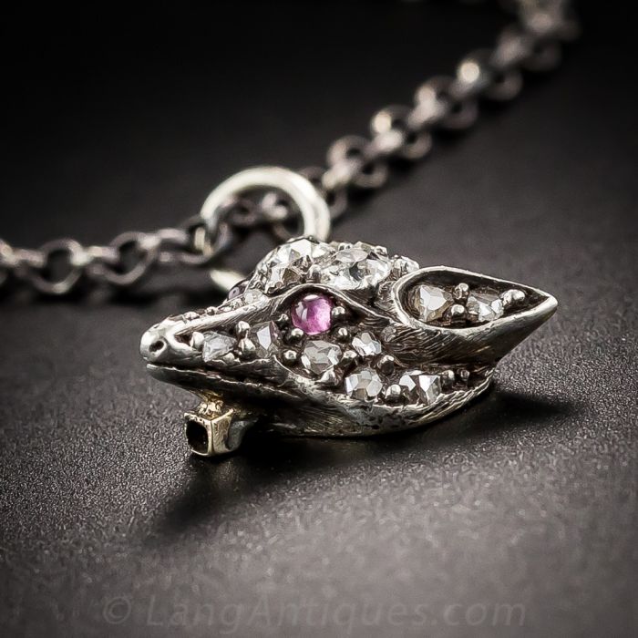 diamond fox pendant