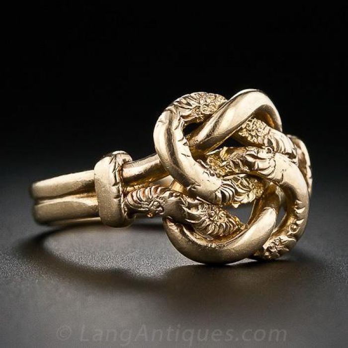 Dainty 9ct Gold ring Celtic knot size J - Ruby Lane