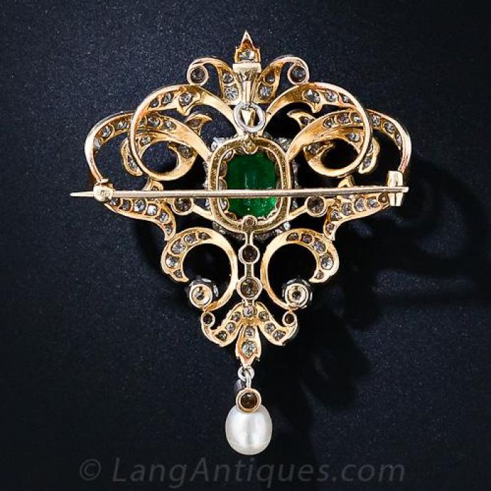 Marquise Xanthe gold and green Edwardian necklace – Many Moons Emporium