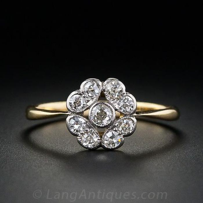 Diamond Ring, Created Diamond, Diamond Flower Ring, Flower Ring, Vintage  Ring, Sparkly Ring, Vintage Flower Ring, Silver Ring, CZ Diamonds - Etsy