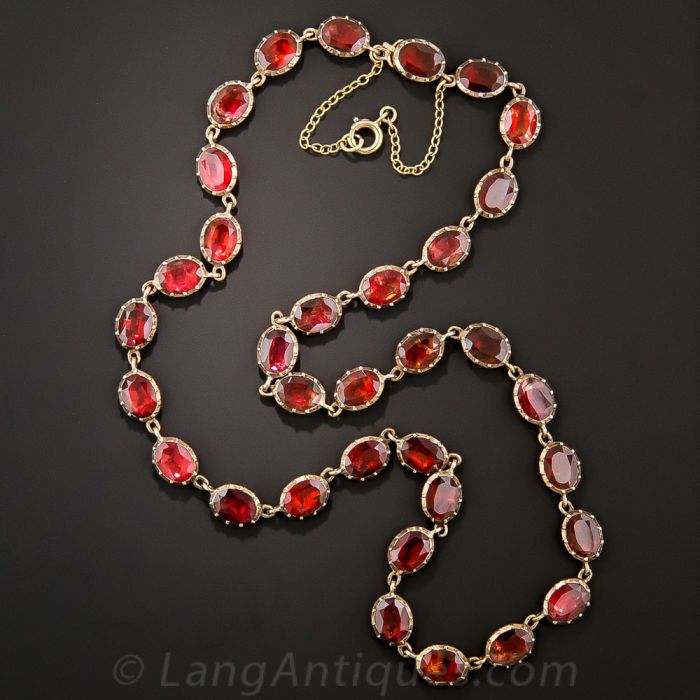 antique garnet bead necklace