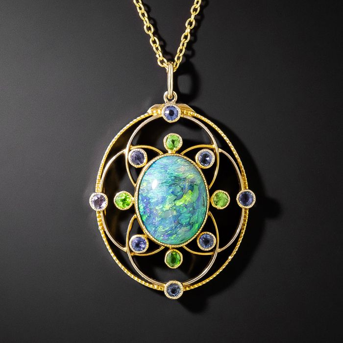 Natural Ethiopian Opal & Rhodolite Garnet Necklace, Sterling Silver Opal  Garnet Pendant, January Birthstone, October Birthstone Jewelry - Etsy