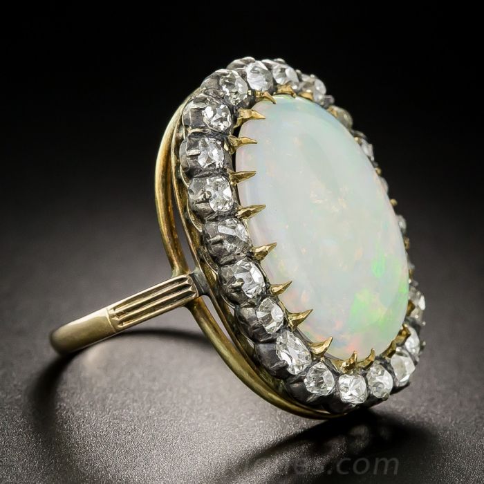 opal diamond cocktail ring