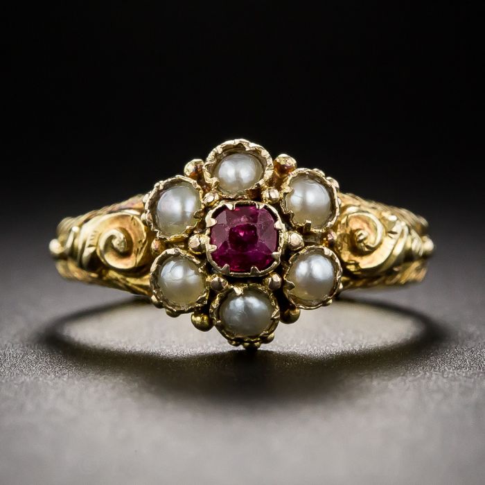 Antique 1920's Synthetic Ruby Solitaire Ring - Ruby Lane