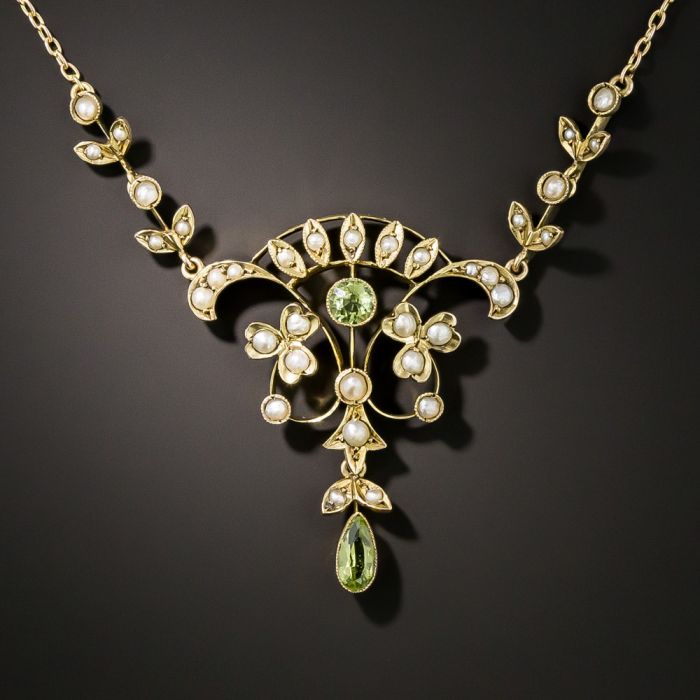 DROP PEARL GORGEOUS PERIDOT | 18ct Gold necklace