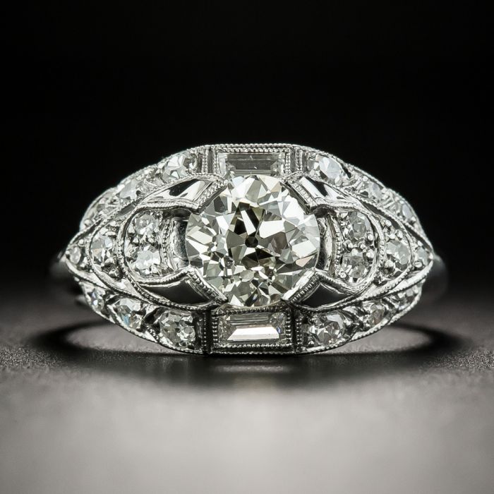 15 Carat Filigree Diamond Engagement Ring - Circa 1930s